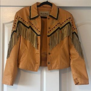 VINTAGE 70s Pioneer Wear Western Fringe Jacket